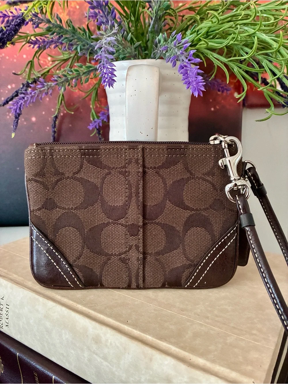 Coach Signature Canvas Wristlet